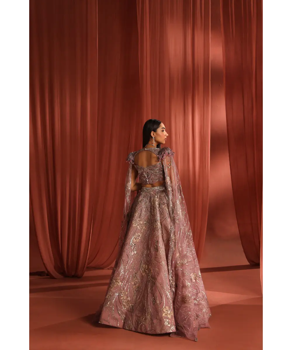 ADAARA COUTURE - Rosy Petal Skirt and top